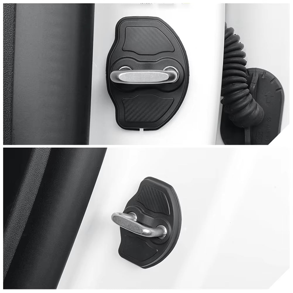 4-Pcs, Car Door Dampening Cushion, Silicone Door Lock Buckle Cover for Tesla Model Y + Model 3 2017-2024