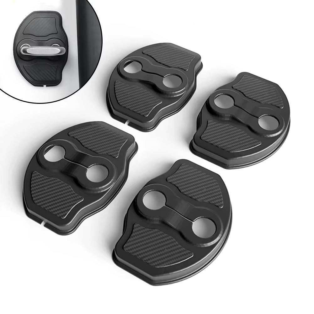4-Pcs, Car Door Dampening Cushion, Silicone Door Lock Buckle Cover for Tesla Model Y + Model 3 2017-2024