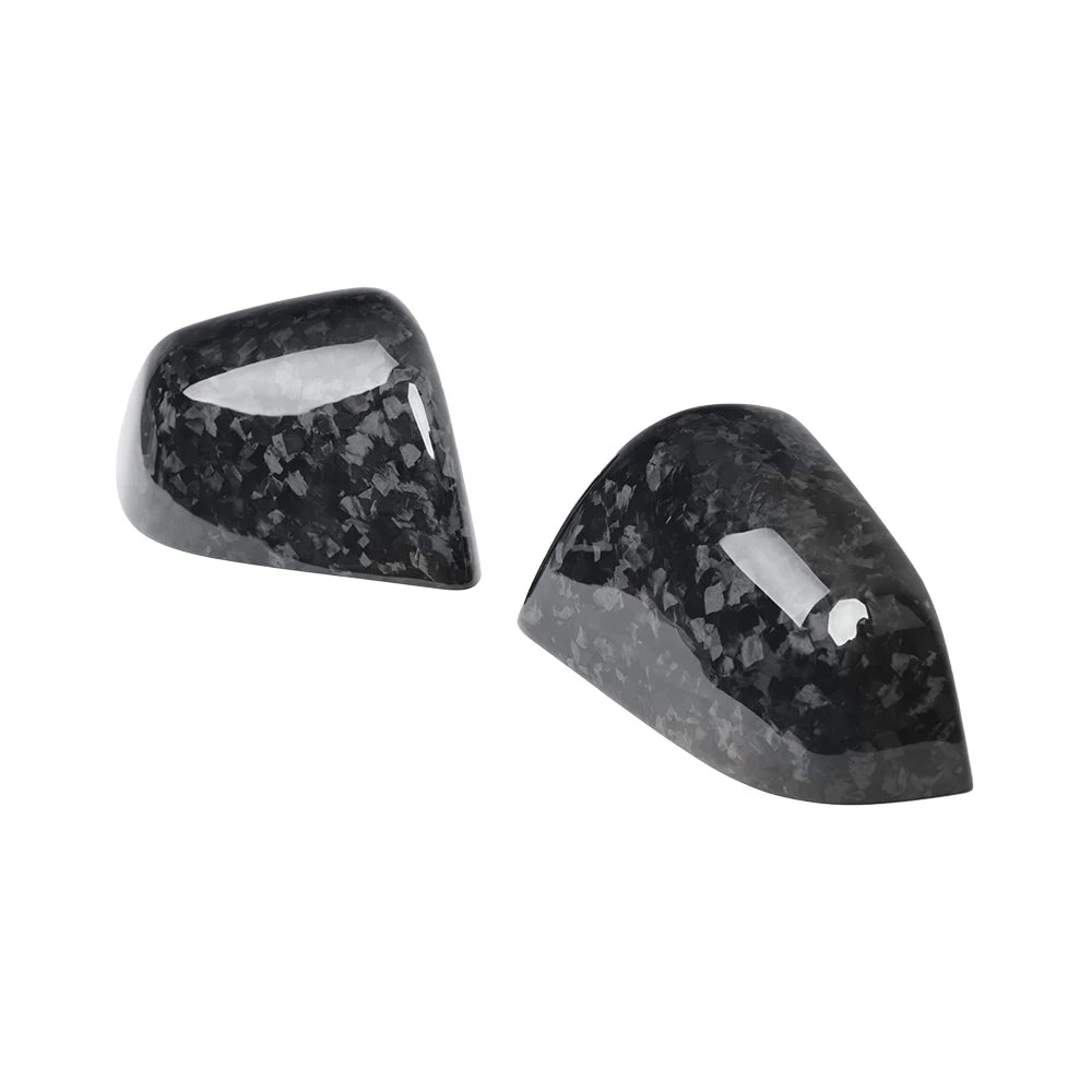 For Tesla Model Y 2019-2021 Forged Carbon Fiber Exterior Rear View Mirror Cover Caps