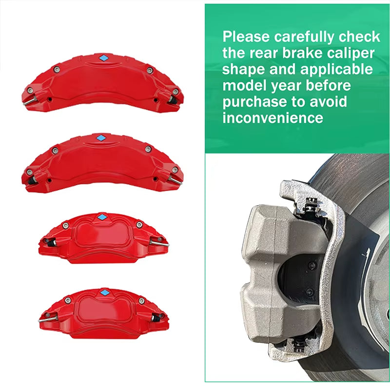 Tesla Model 3 Highland 2024 Brake Caliper Covers, Set of 4, Aluminum Alloy, 12 Colors
