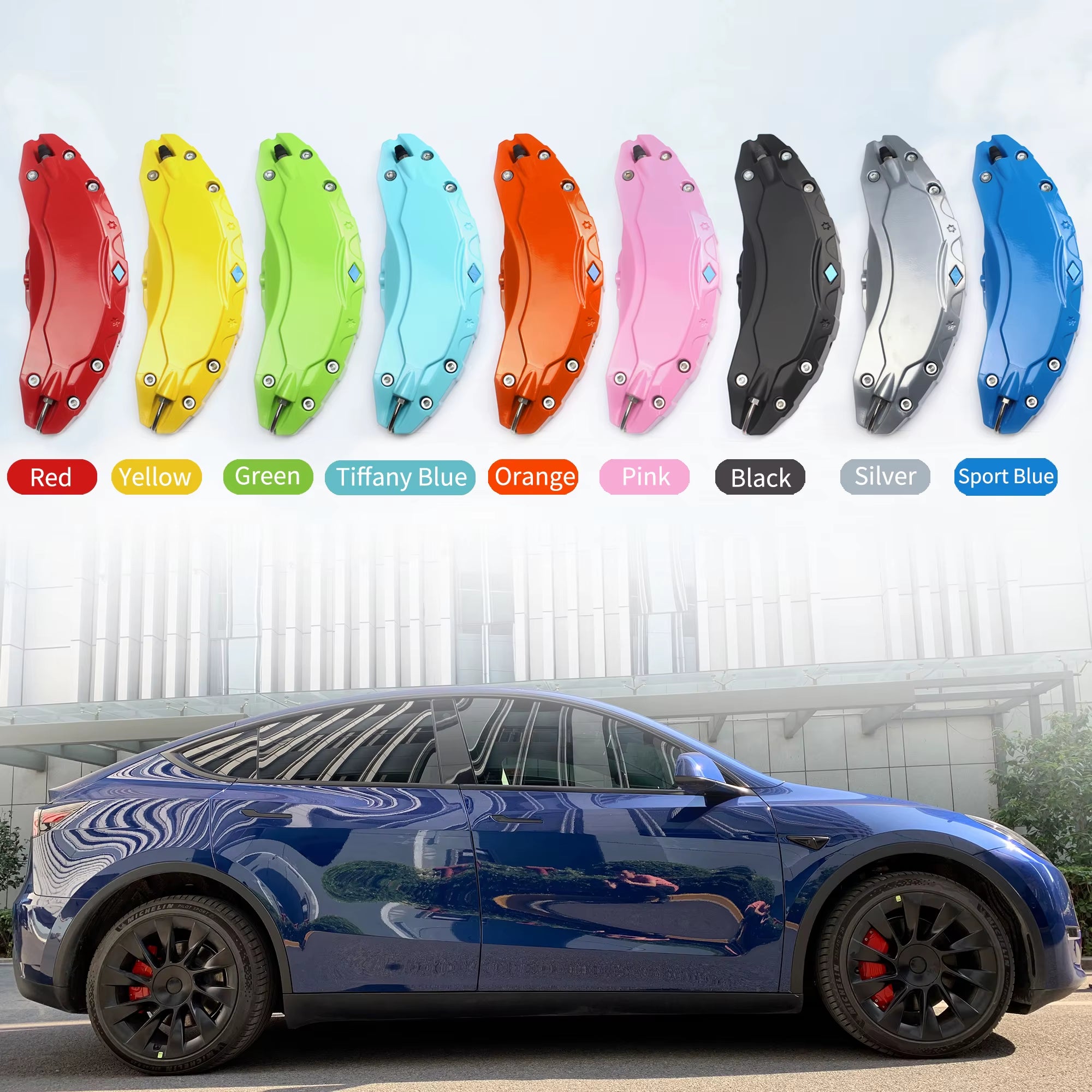 Tesla Model Y (2020-2024) Brake Caliper Covers, Set of 4 (Will Not Fit the 2024 Model Y RWD)